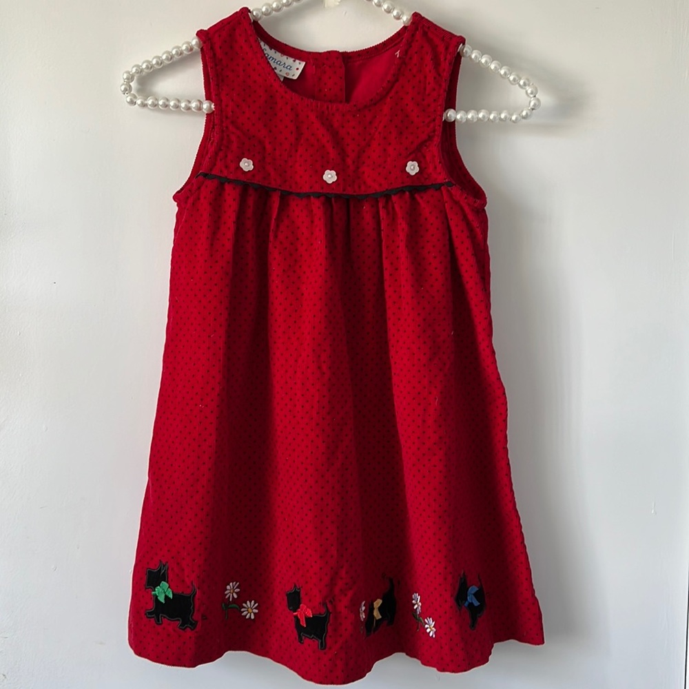 Beautiful Red and polka dots dress for little girls size 5